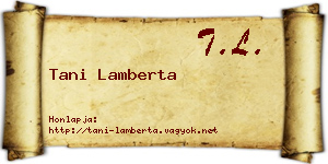 Tani Lamberta névjegykártya